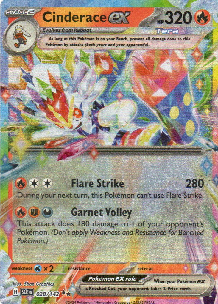 Cinderace ex SCR 028 Double rare Ingles