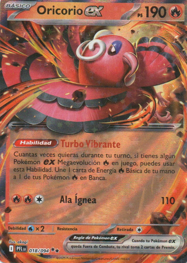 Oricorio ex PFL 018 Double rare Español