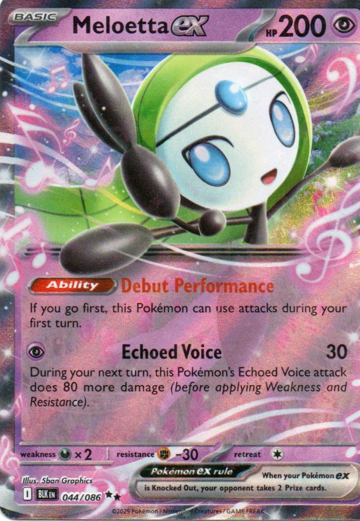 Meloetta ex BLK 044 Double rare Ingles