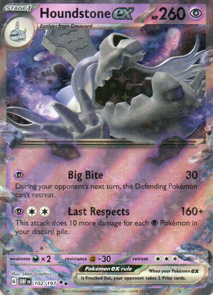 Houndstone ex OBF 102 Double rare Ingles