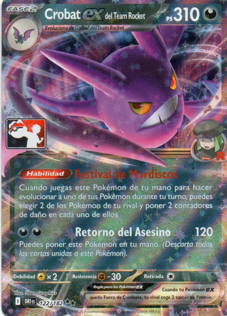 Crobat ex del team rocket DRI 122 Double rare Español