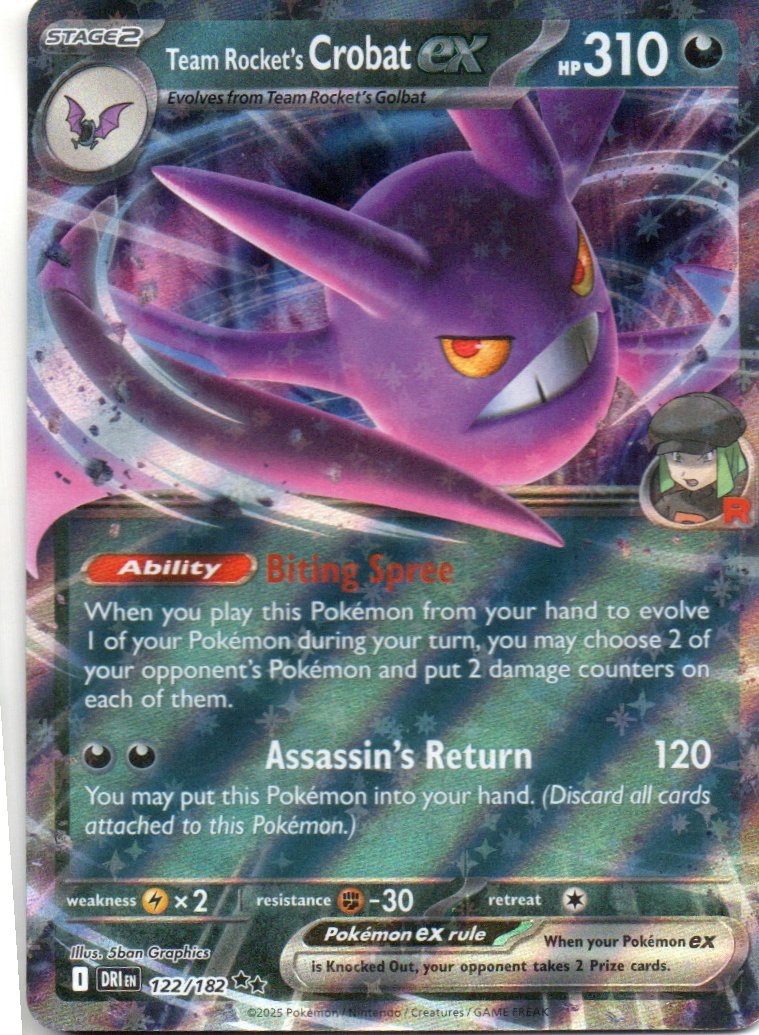 Team rocket's Crobat ex DRI 122 Double rare Ingles