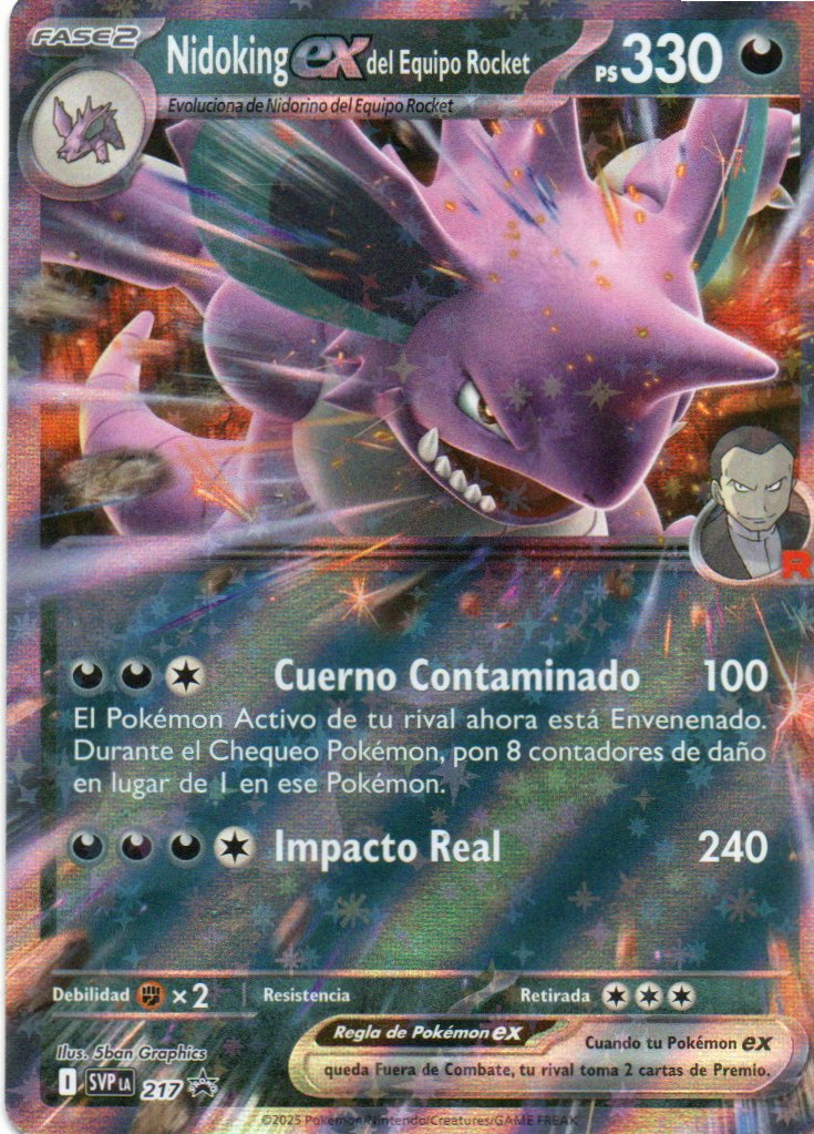Nidoking ex del team rocket SVP 217 Promo Español