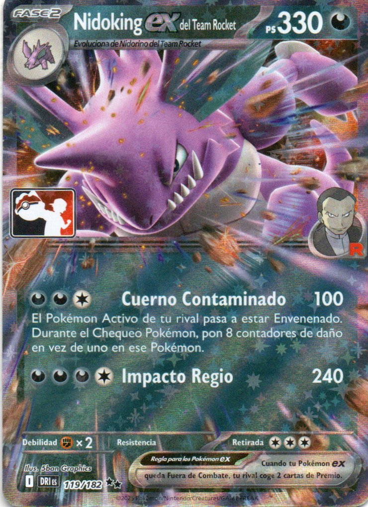 Nidoking ex del team rocket DRI 119 Double rare Español