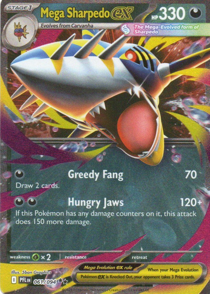Mega Sharpedo ex PFL 061 Double rare Ingles