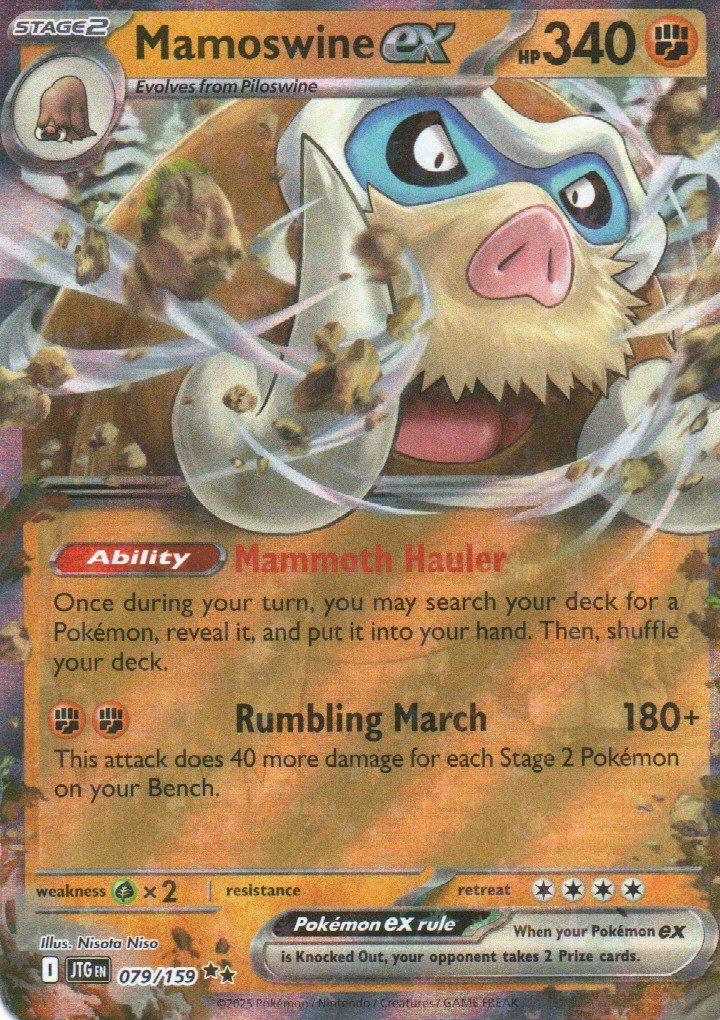 Mamoswine ex JTG 079 Double rare Ingles