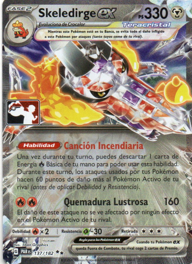 Skeledirge ex PAR 137 Double rare Español