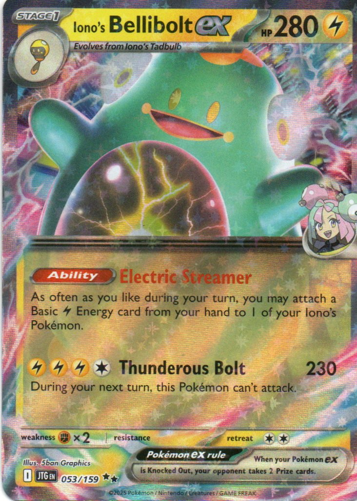 Iono's Bellibolt ex JTG 053 Double rare Ingles