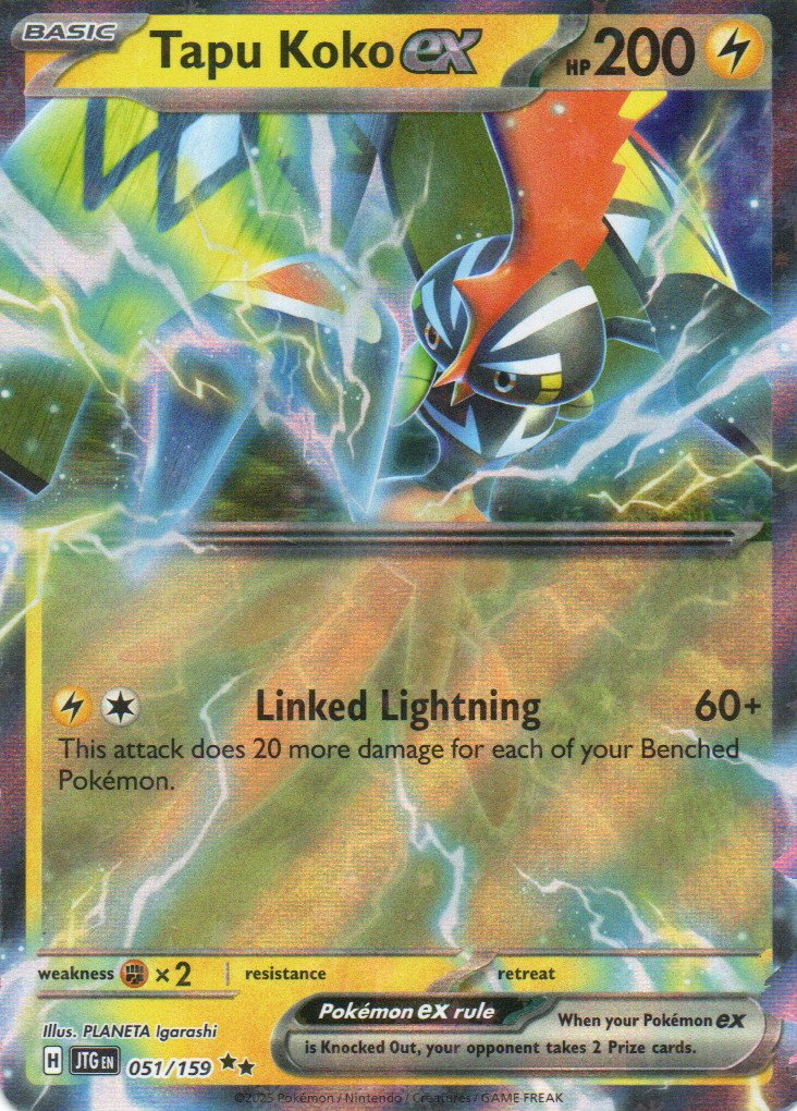 Tapu Koko ex JTG 051 Double rare Ingles