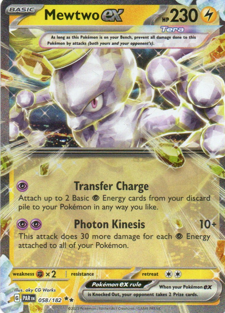 Mewtwo ex PAR 058 Double rare Ingles