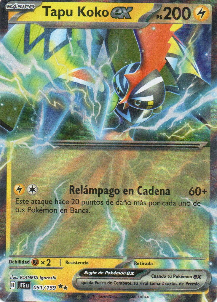 Tapu Koko ex JTG 051 Double rare Español