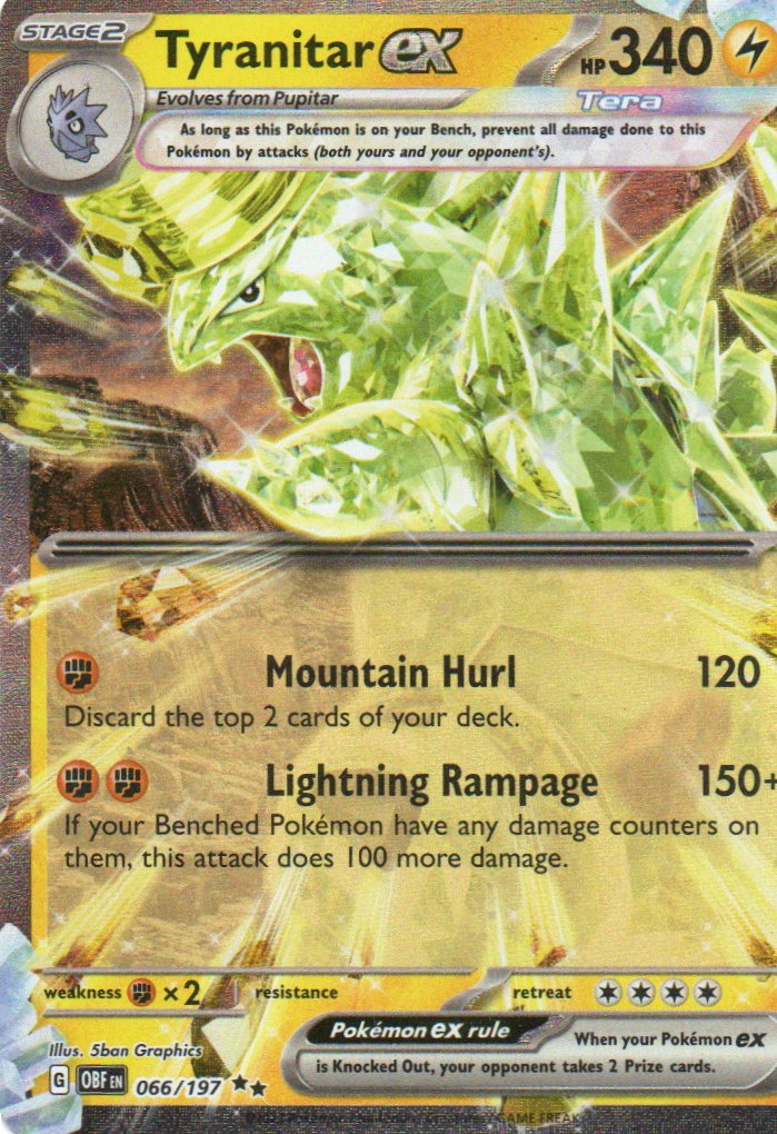 Tyranitar ex OBF 066 Double rare Ingles