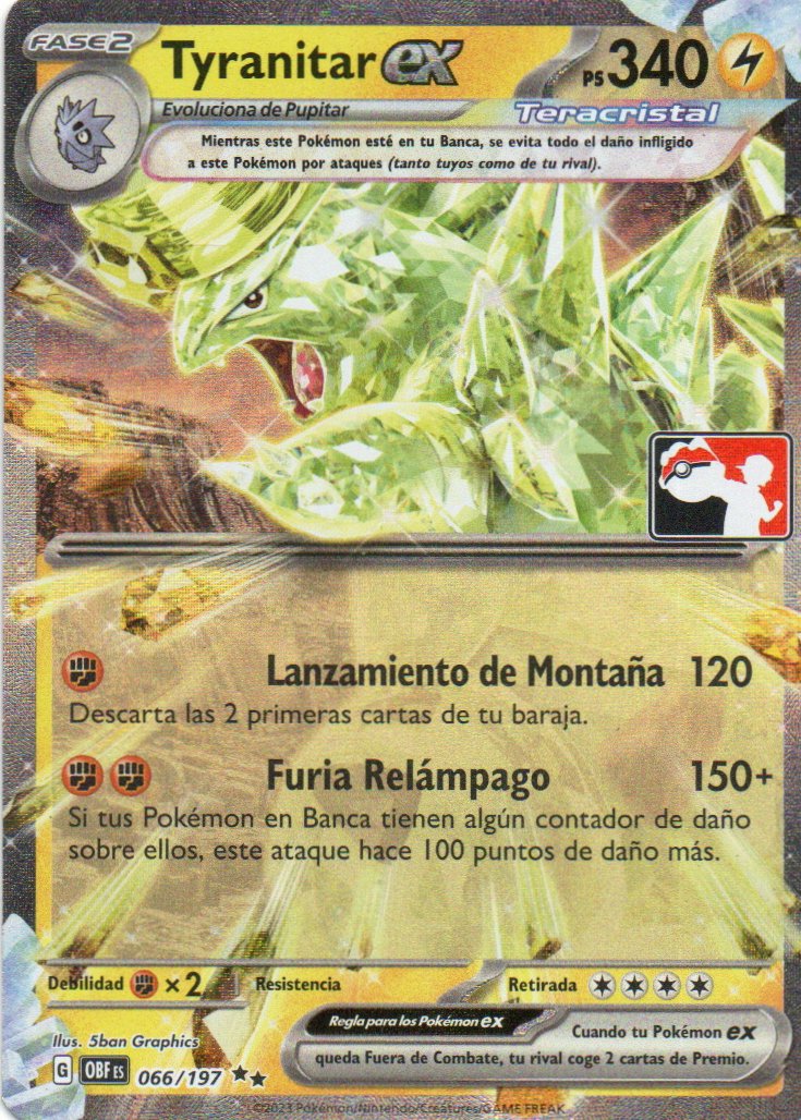 Tyranitar ex OBF 066 Double rare Español