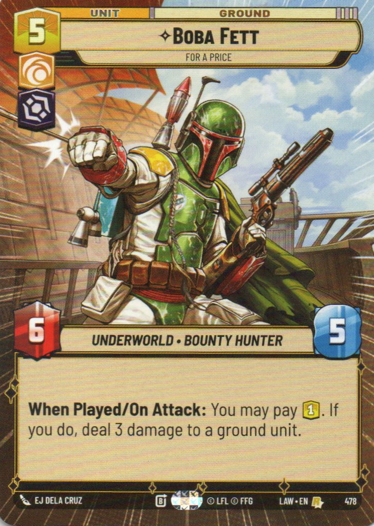 Boba Fett For a Price Rare LAW 478