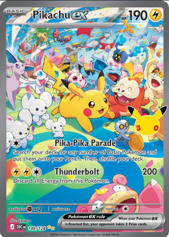 Pikachu ex 149/128 30 aniversario 