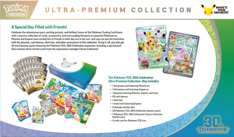 DEPOSITO 30% Preventa: Day Ultra Premium Collection 30th Anniversary Celebration Pokémon TCG- COPIAR