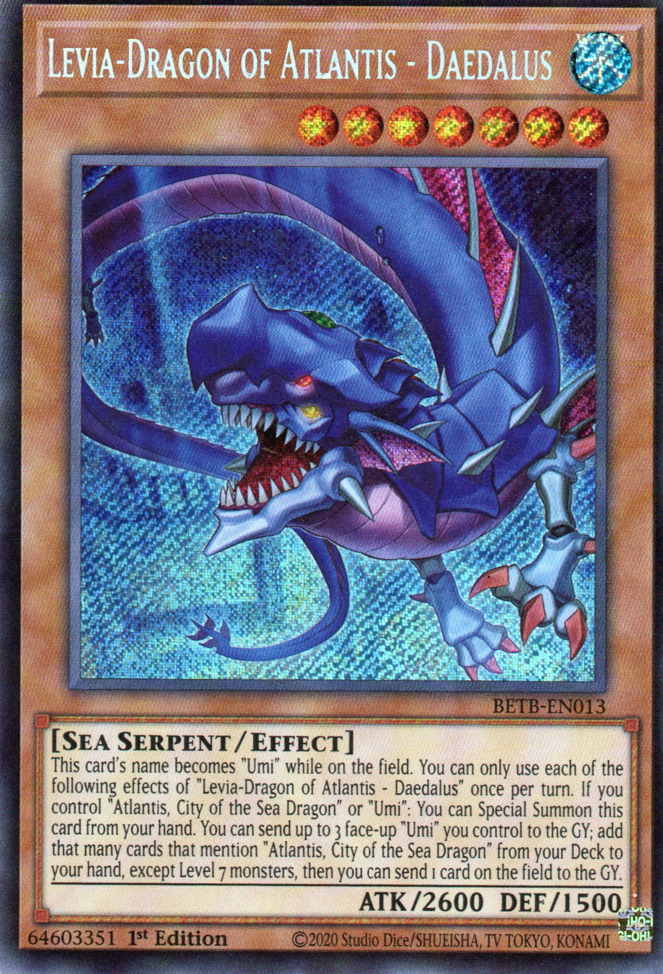 Levia-Dragon of Atlantis - Daedalus Secret Rare BETB-EN013