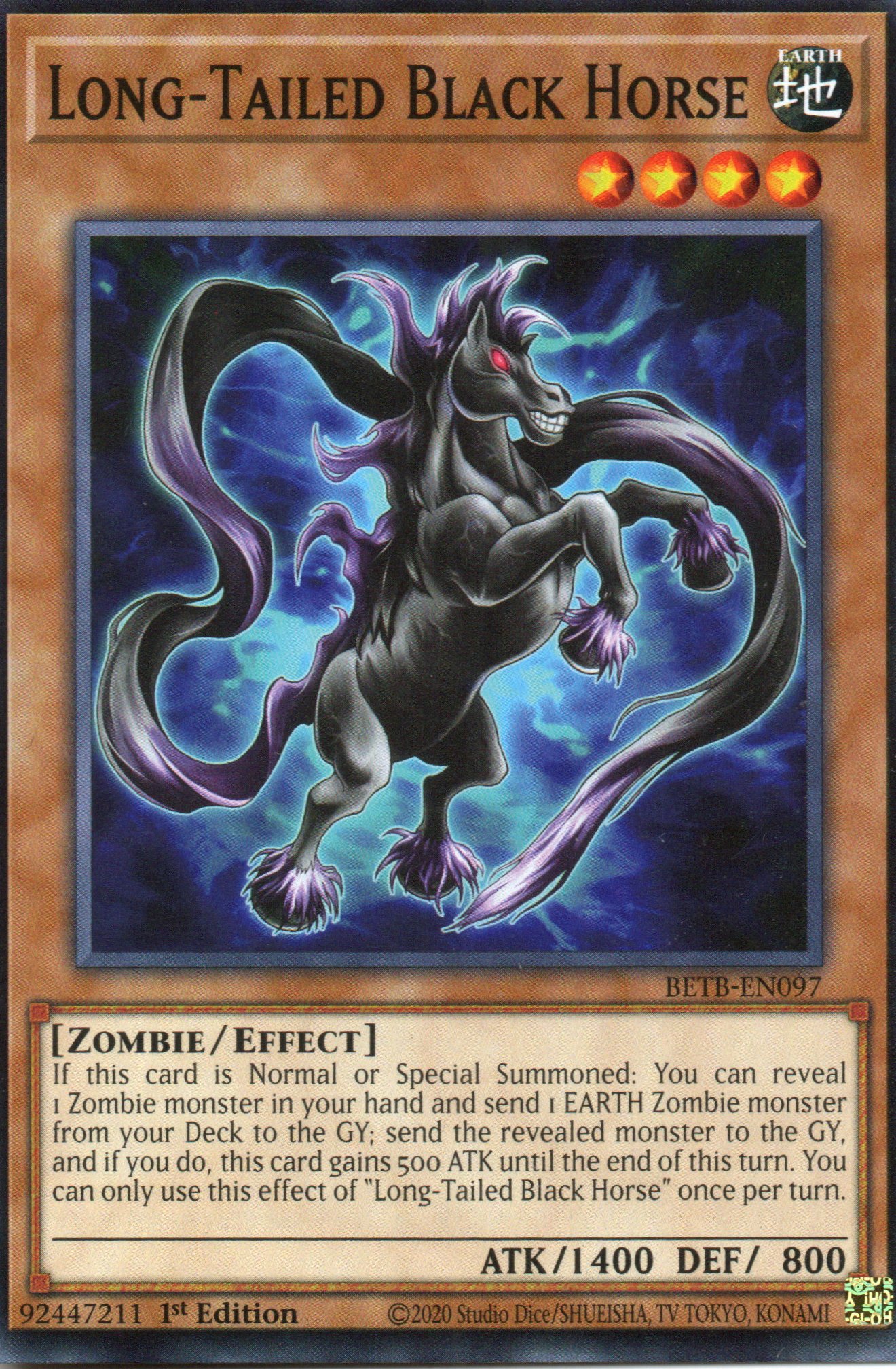 Long-Tailed Black Horse Common BETB-EN097