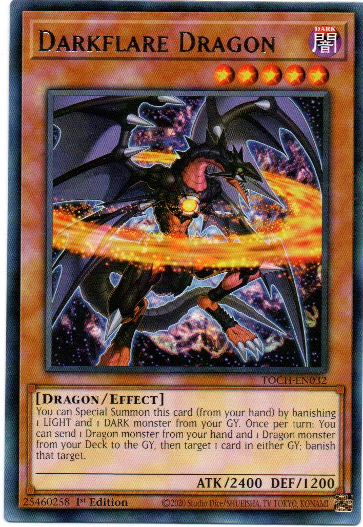 Darkflare Dragon carta yugi TOCH-EN032 Rare