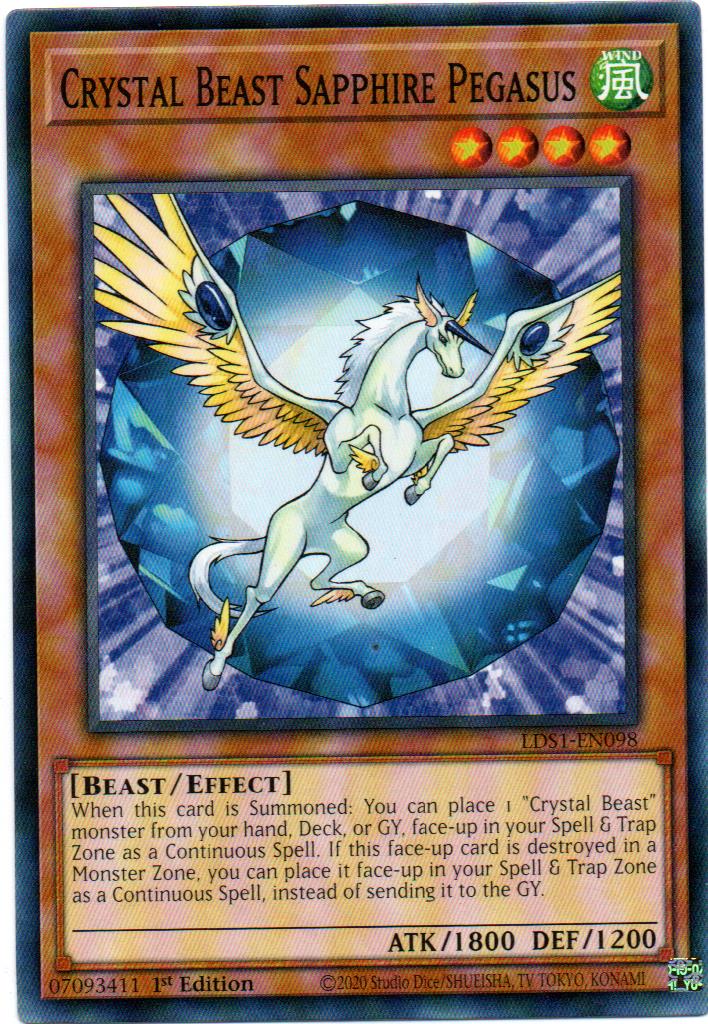 Crystal Beast Sapphire Pegasus Carta Yugioh LDS1-EN098