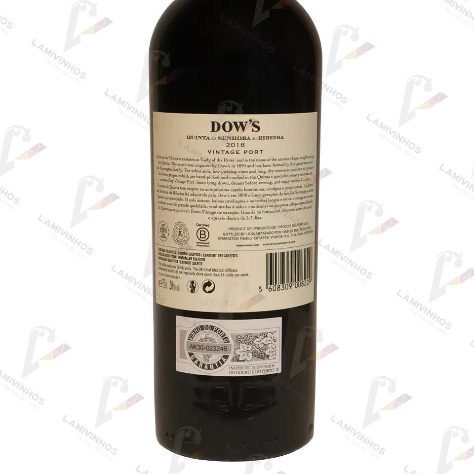 DOW`S - QUINTA SENHORA DA RIBEIRA PORTO VINTAGE 2018 2