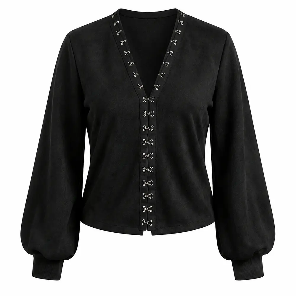 SWEATER MORGANA/ Gamuza & Broches metálicos 
