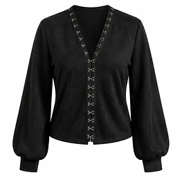 SWEATER MORGANA/ Gamuza & Broches metálicos 