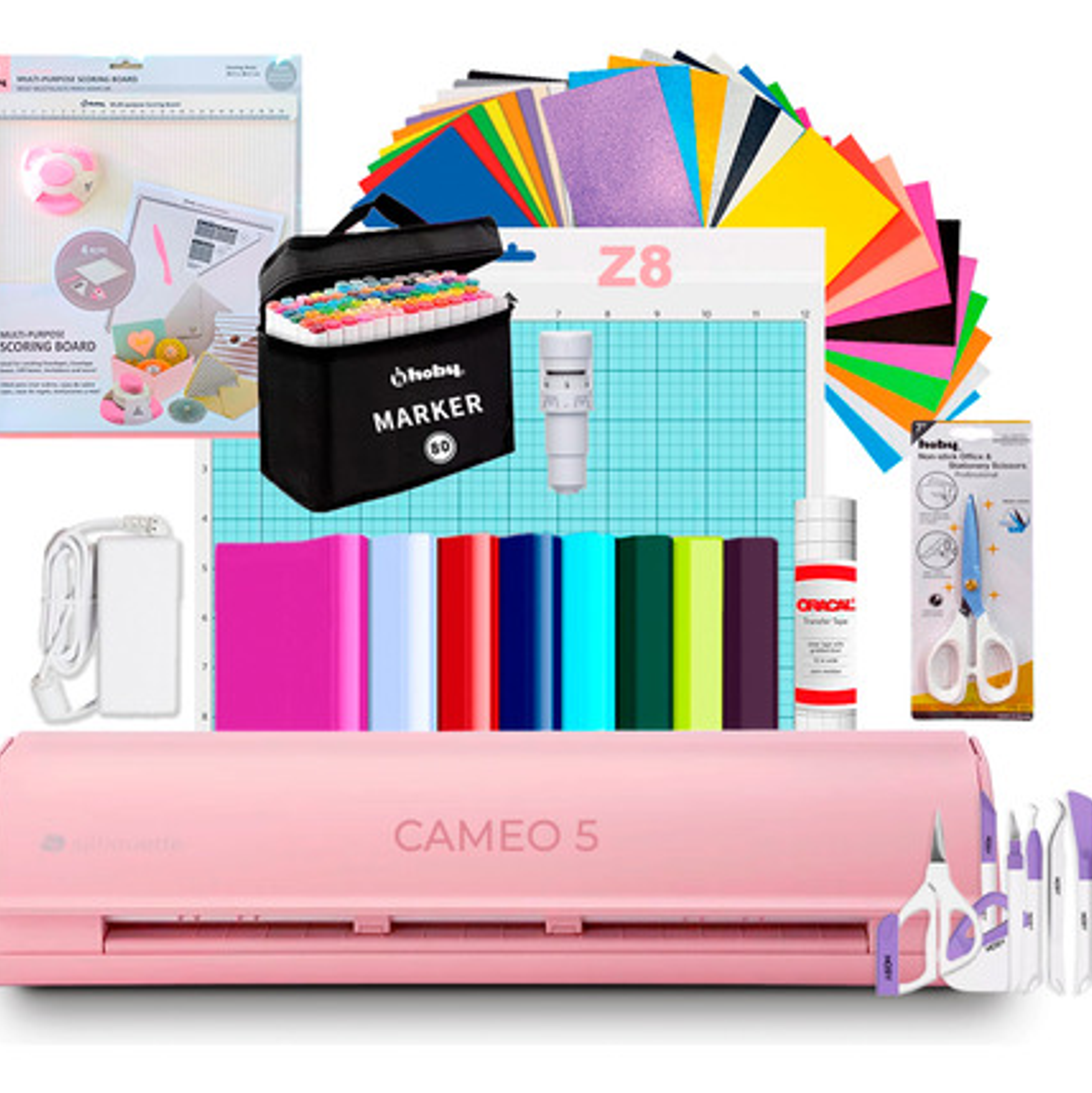 Kit Silhouette Cameo 5 Rosa Base Plegadora Y Marcadores Z8 1