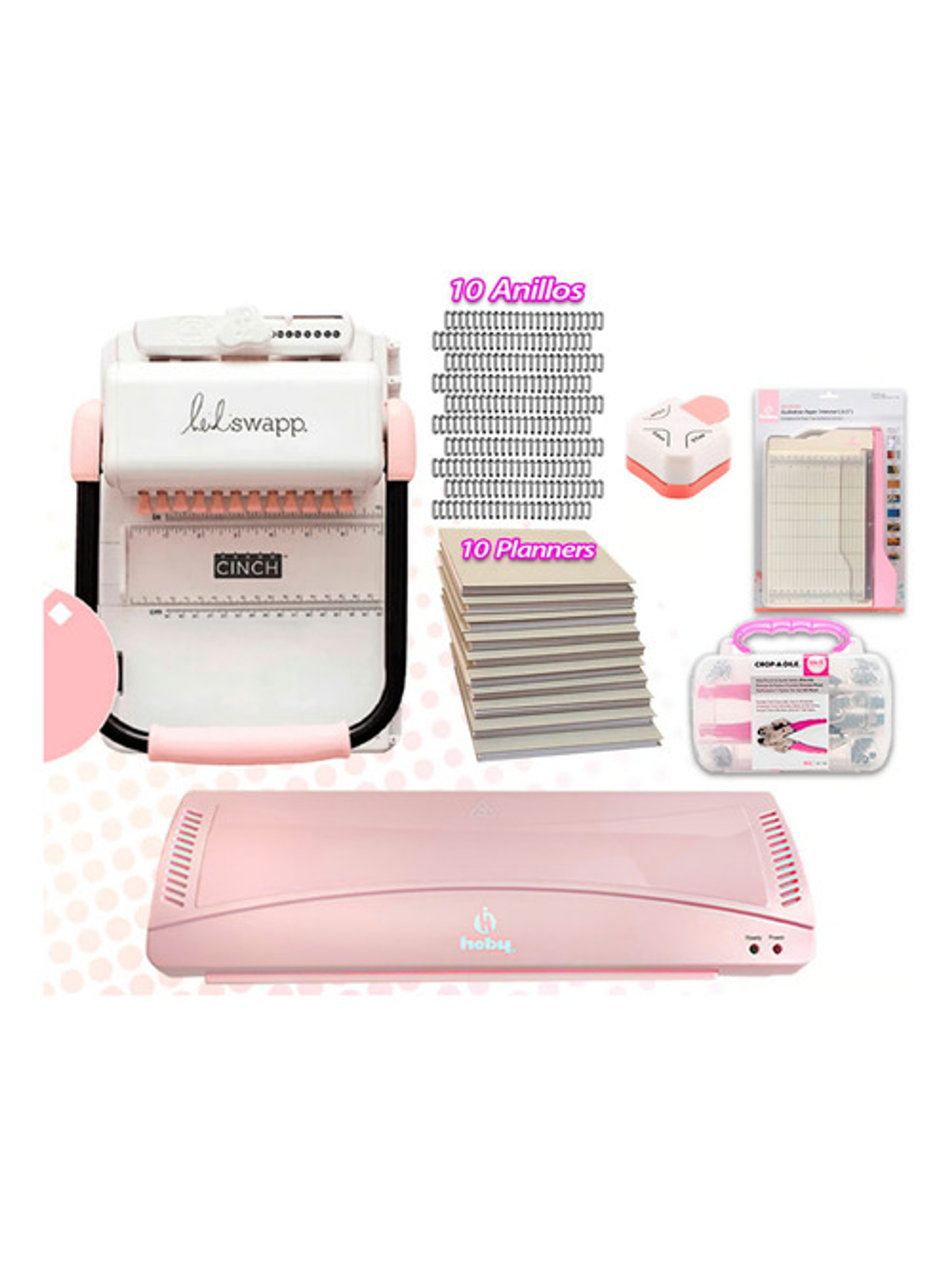 Encuadernadora Cinch Rosa Kit Herramientas M52 1