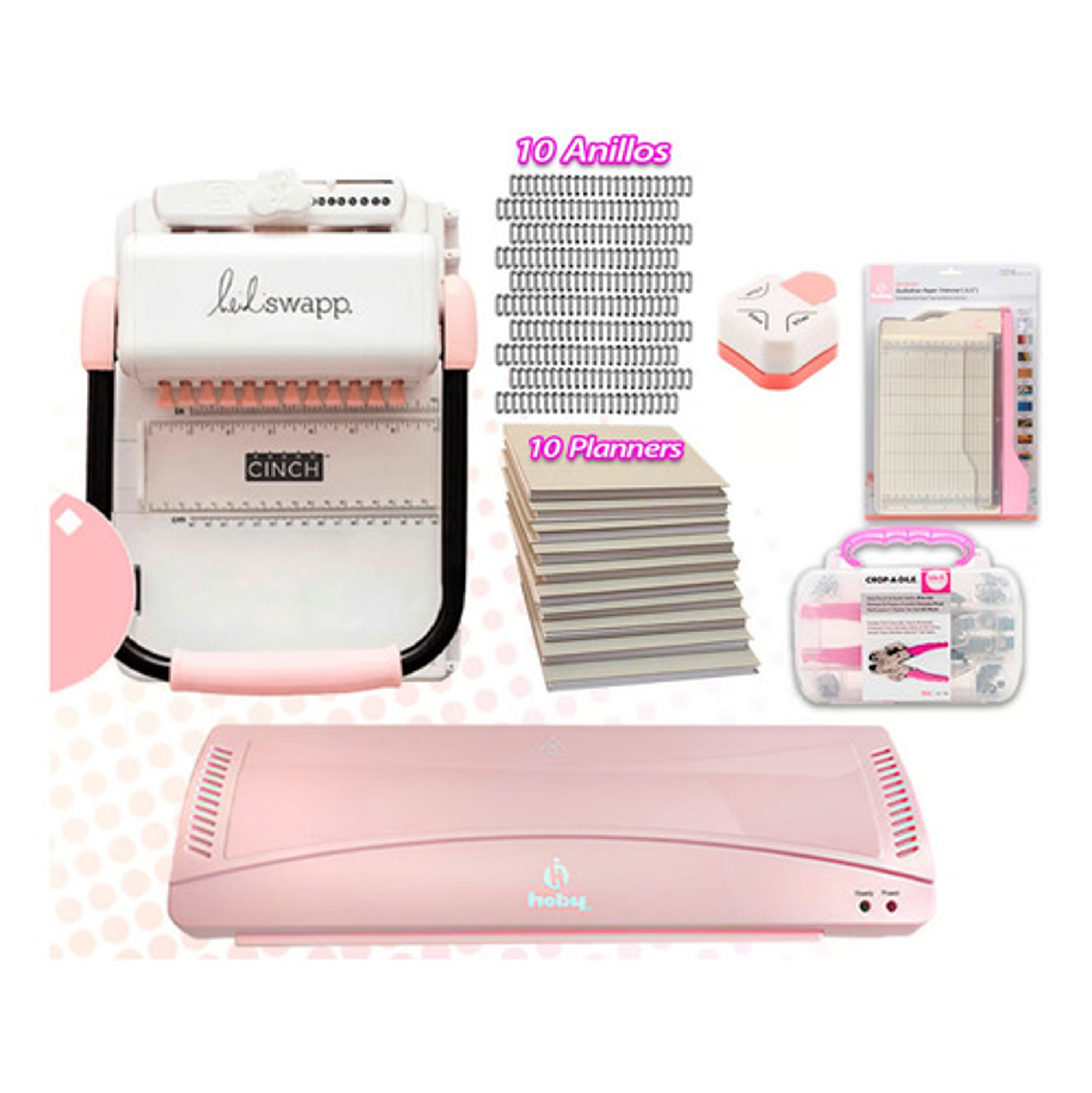 Encuadernadora Cinch Rosa Kit Herramientas M52 1