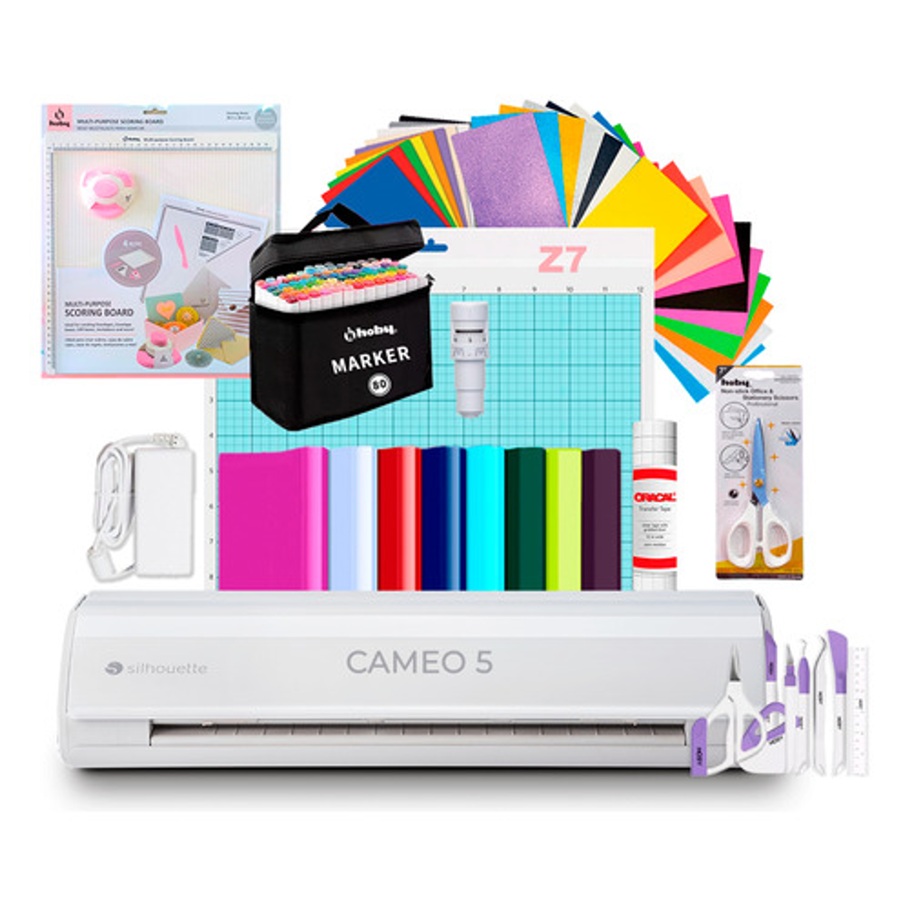 Kit Silhouette Cameo 5 Blanca Base Plegadora Y Marcadores Z7 1