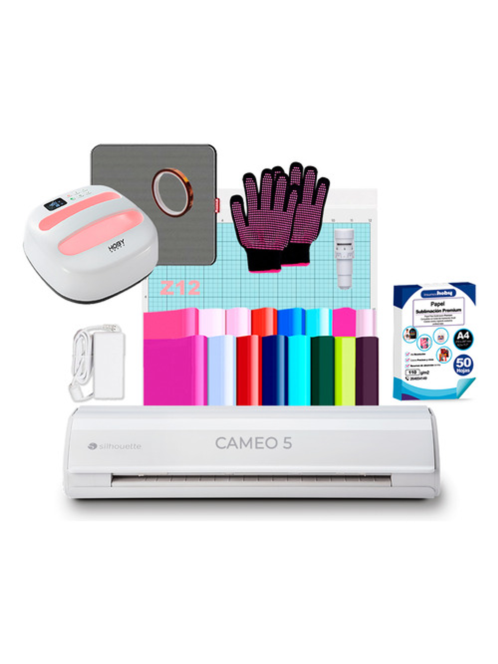 Kit Cameo 5 Blanca + Hoby Press 24x24 Cms E Insumos Z12 1