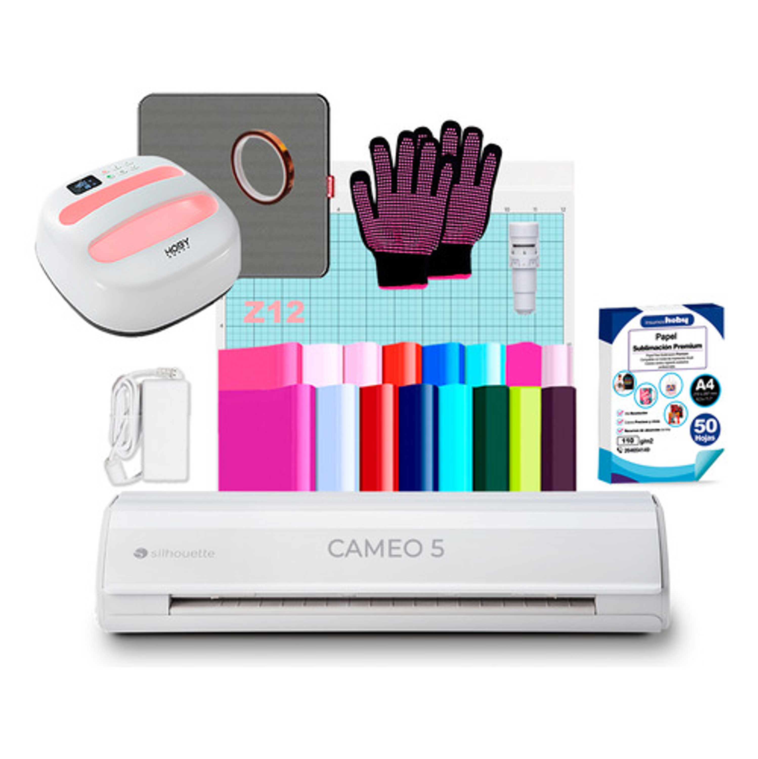 Kit Cameo 5 Blanca + Hoby Press 24x24 Cms E Insumos Z12 1