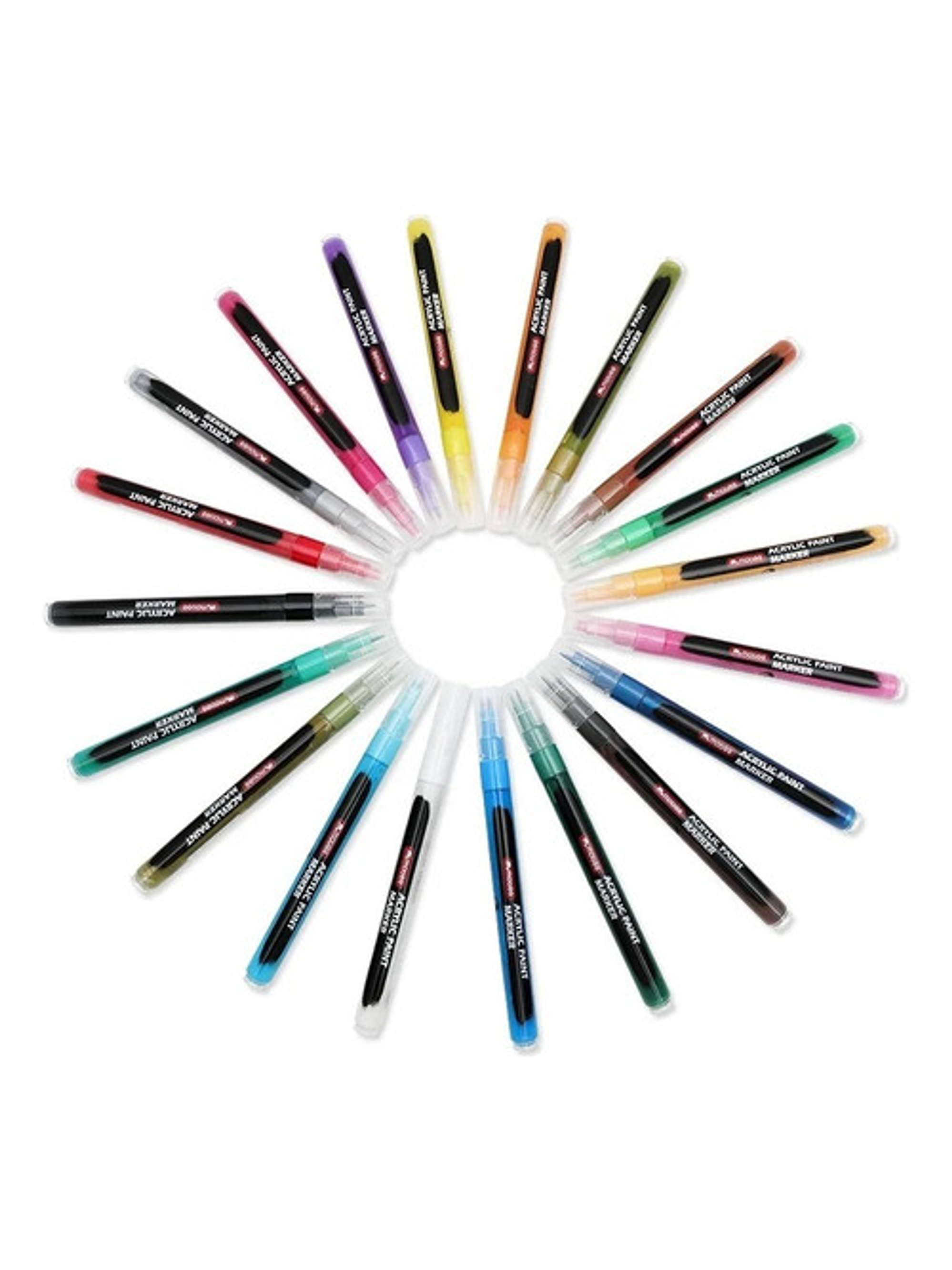 Marcadores Acrílicos Lápices 20 Color Punta Fina Permantente Hoby 2