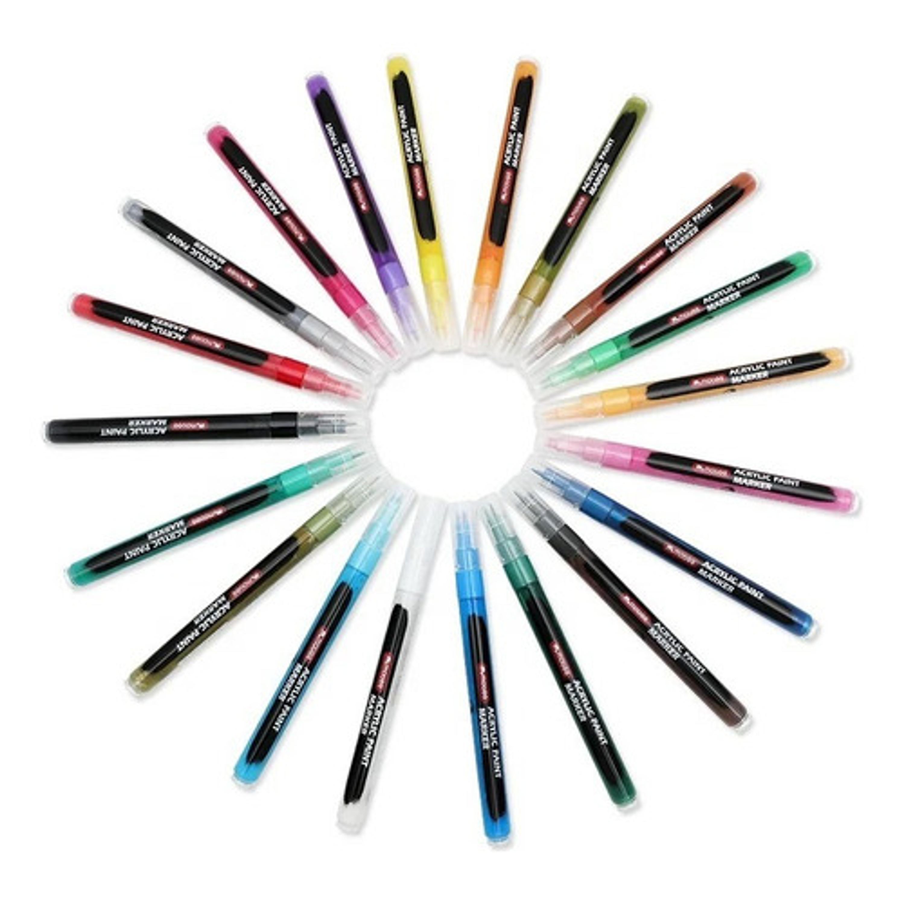 Marcadores Acrílicos Lápices 20 Color Punta Fina Permantente Hoby 2