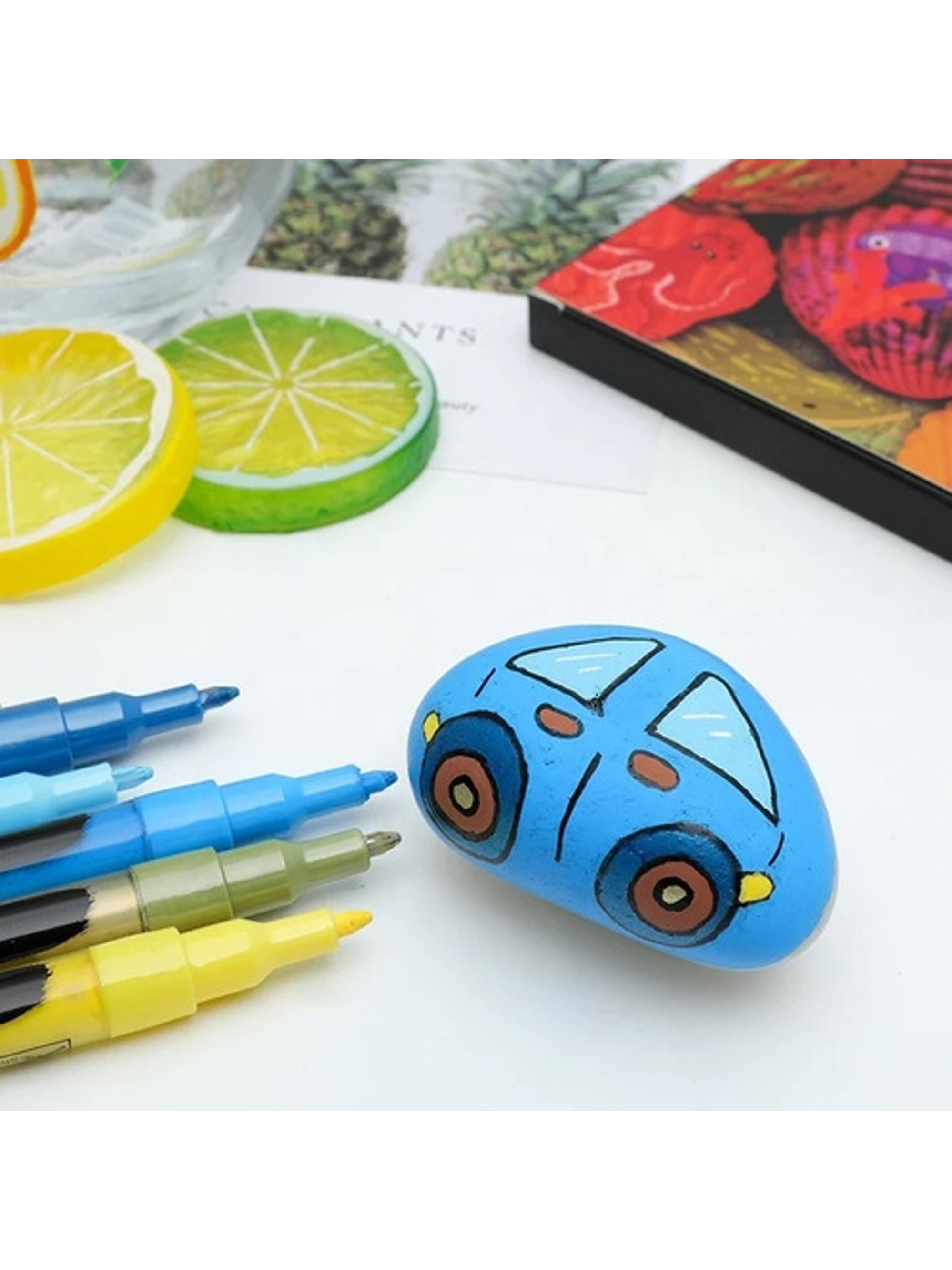 Marcadores Acrílicos Lápices 20 Color Punta Fina Permantente Hoby 4