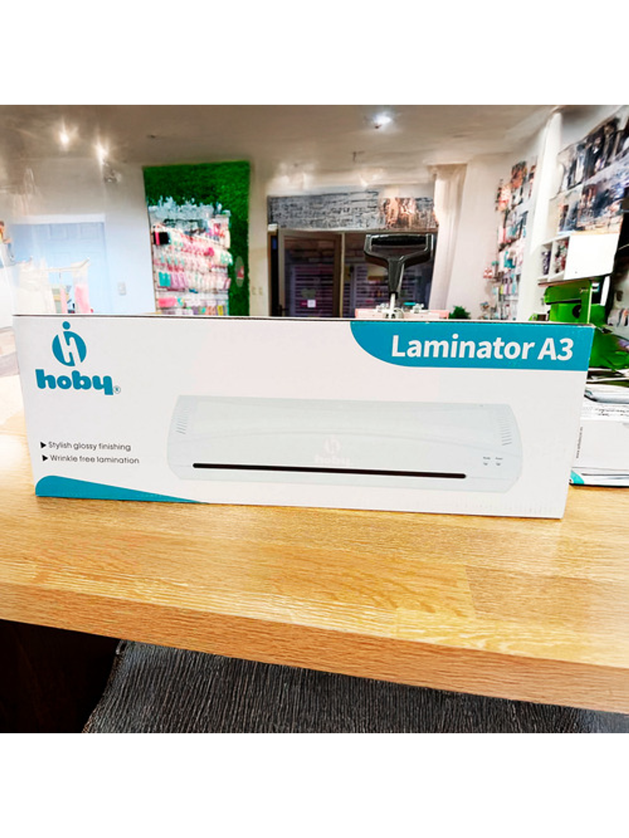 Laminadora Plastificadora Frio Caliente Hoby verde turquesa Ap17 2