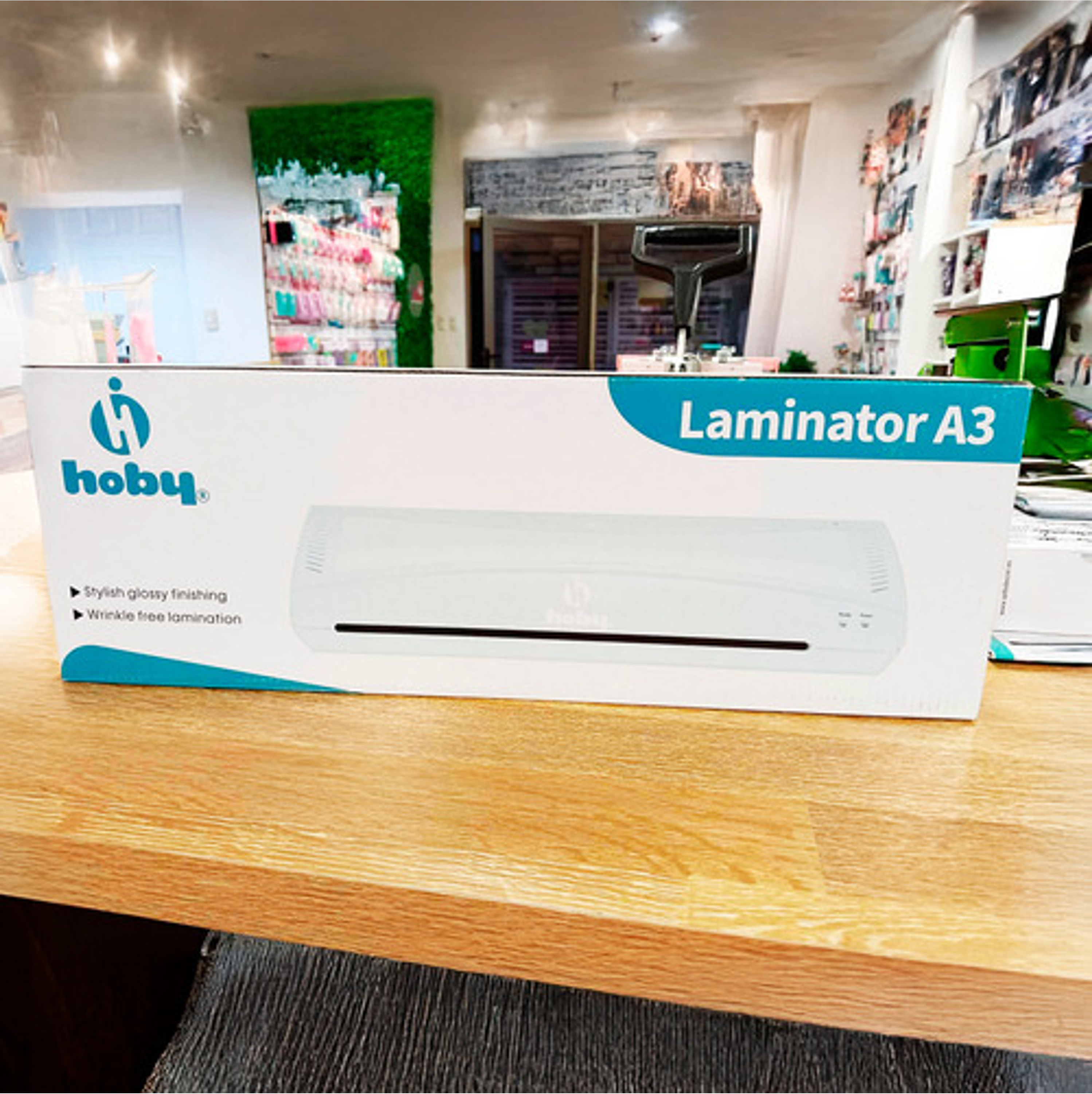 Laminadora Plastificadora Frio Caliente Hoby verde turquesa Ap17 2