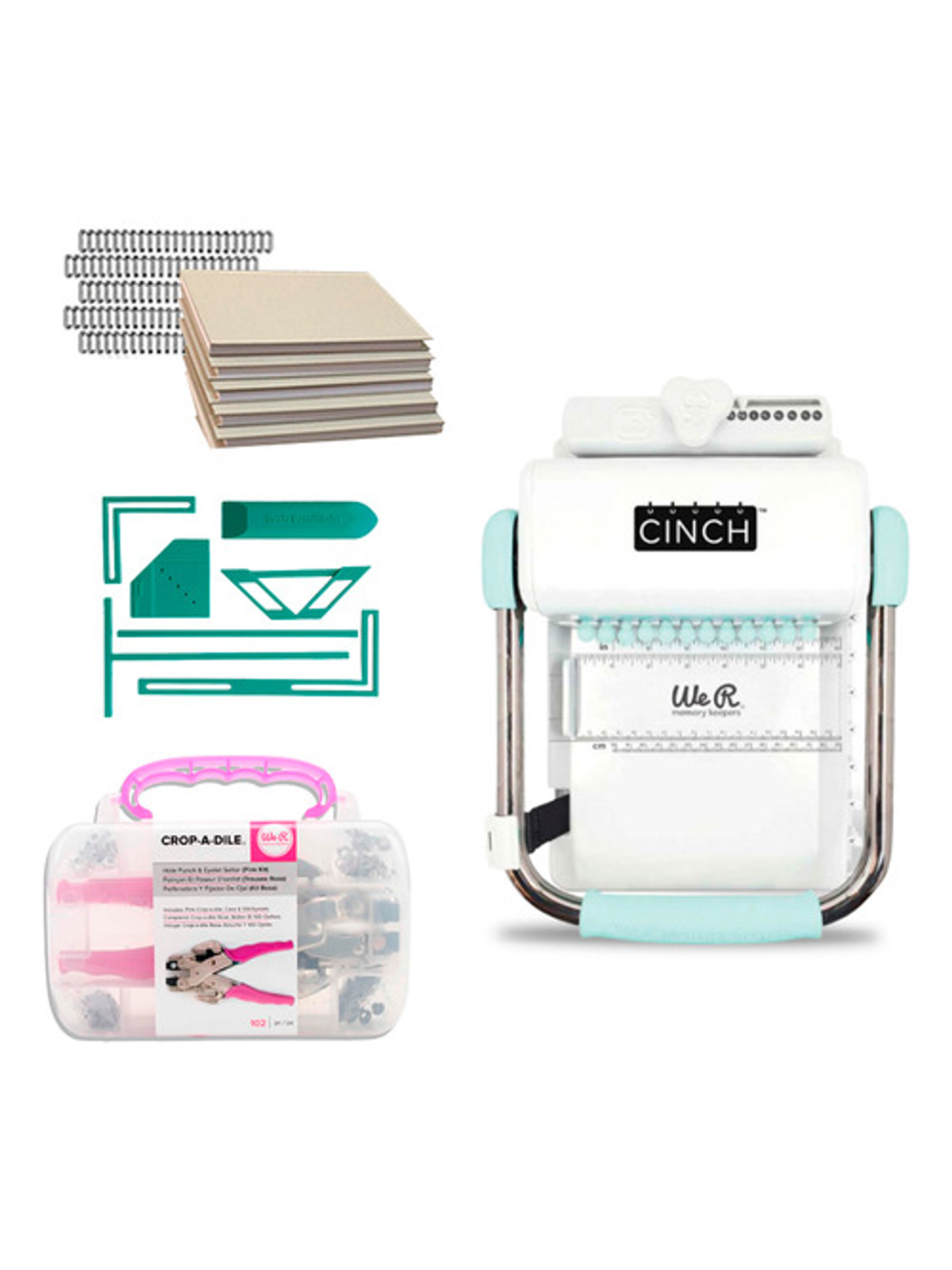 Kit Cinch Redonda Verde + Ojetilladora Crop A Dile Reglas A8 1