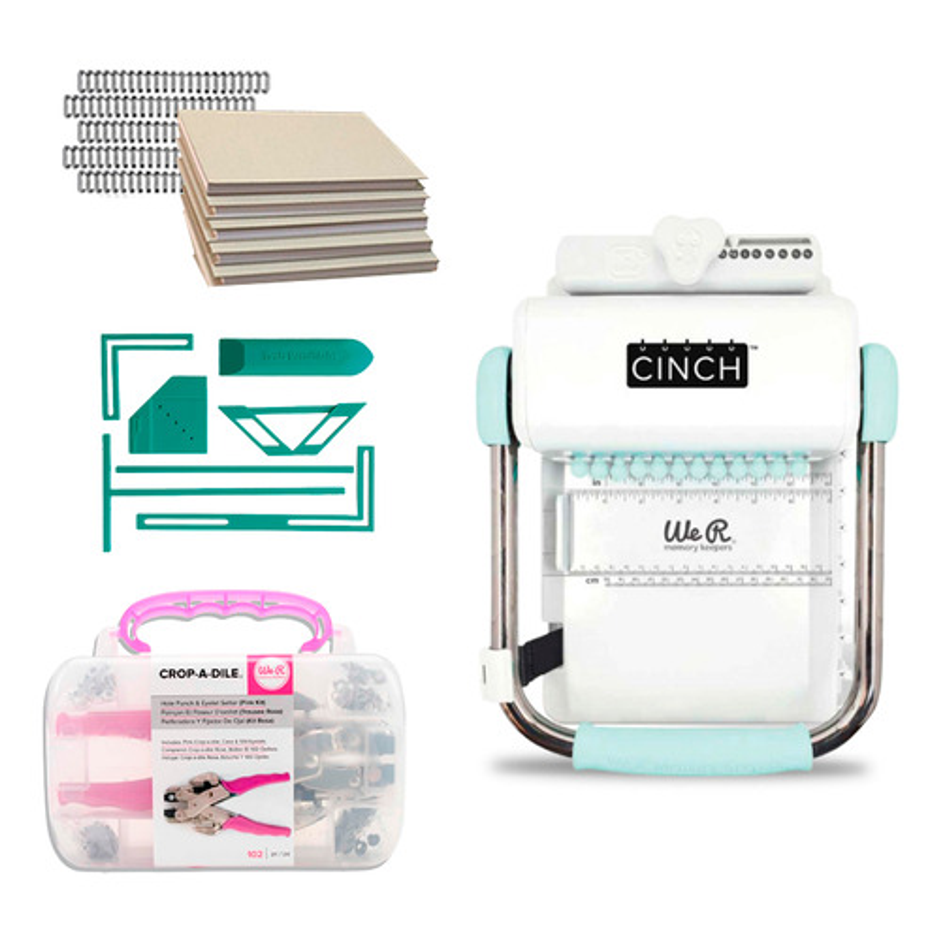 Kit Cinch Redonda Verde + Ojetilladora Crop A Dile Reglas A8 1