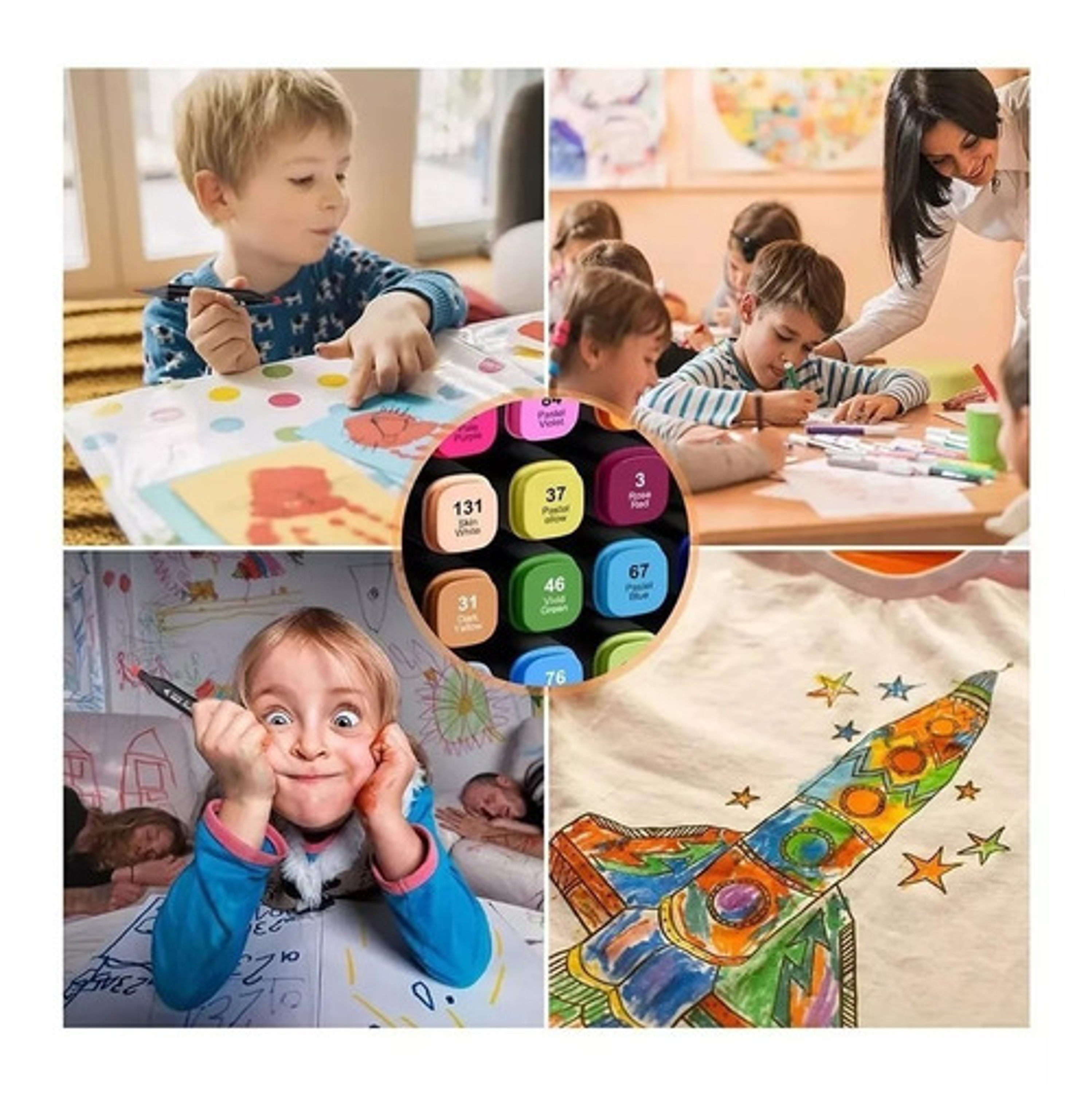 Set 80 Marcadores De Alcohol Plumones Lapices Marcadores De Colores Plumon Doble Punta Permanentes 2