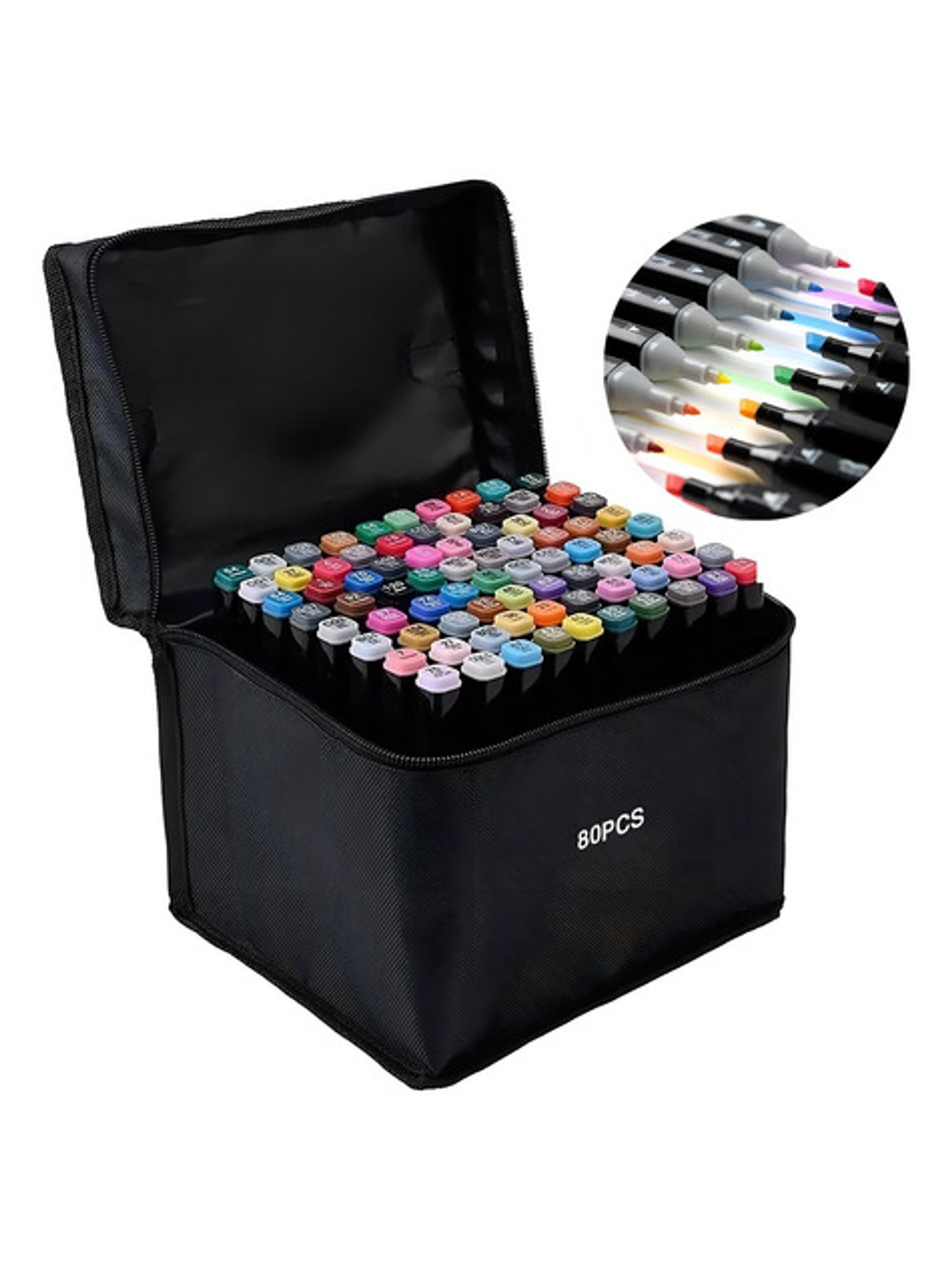 Set 80 Marcadores De Alcohol Plumones Lapices Marcadores De Colores Plumon Doble Punta Permanentes 4