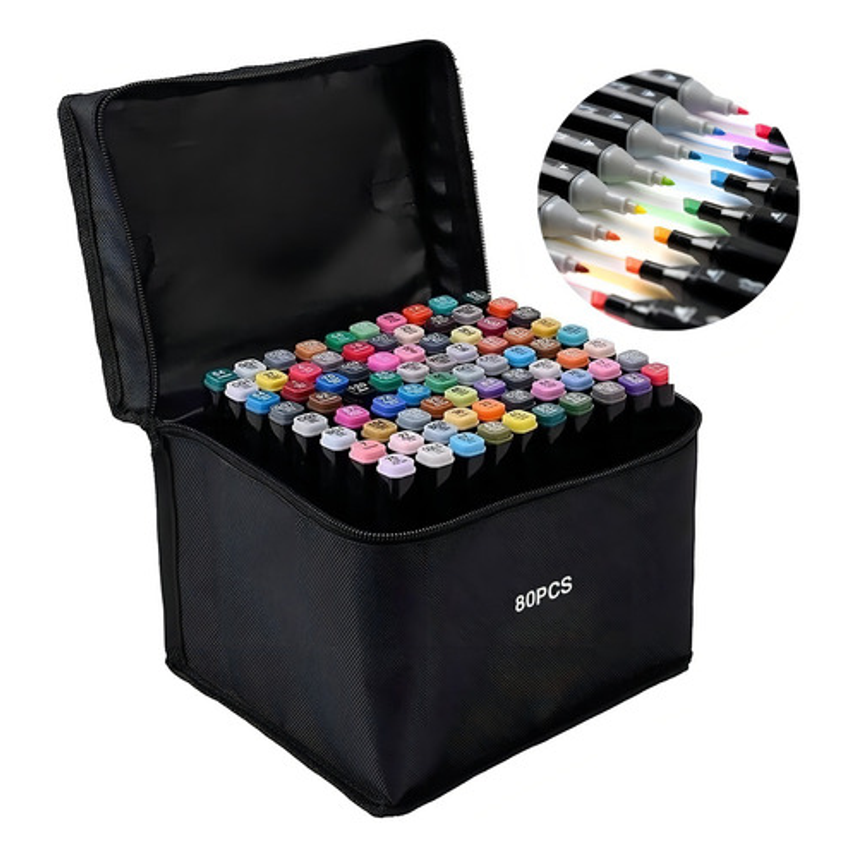 Set 80 Marcadores De Alcohol Plumones Lapices Marcadores De Colores Plumon Doble Punta Permanentes 4