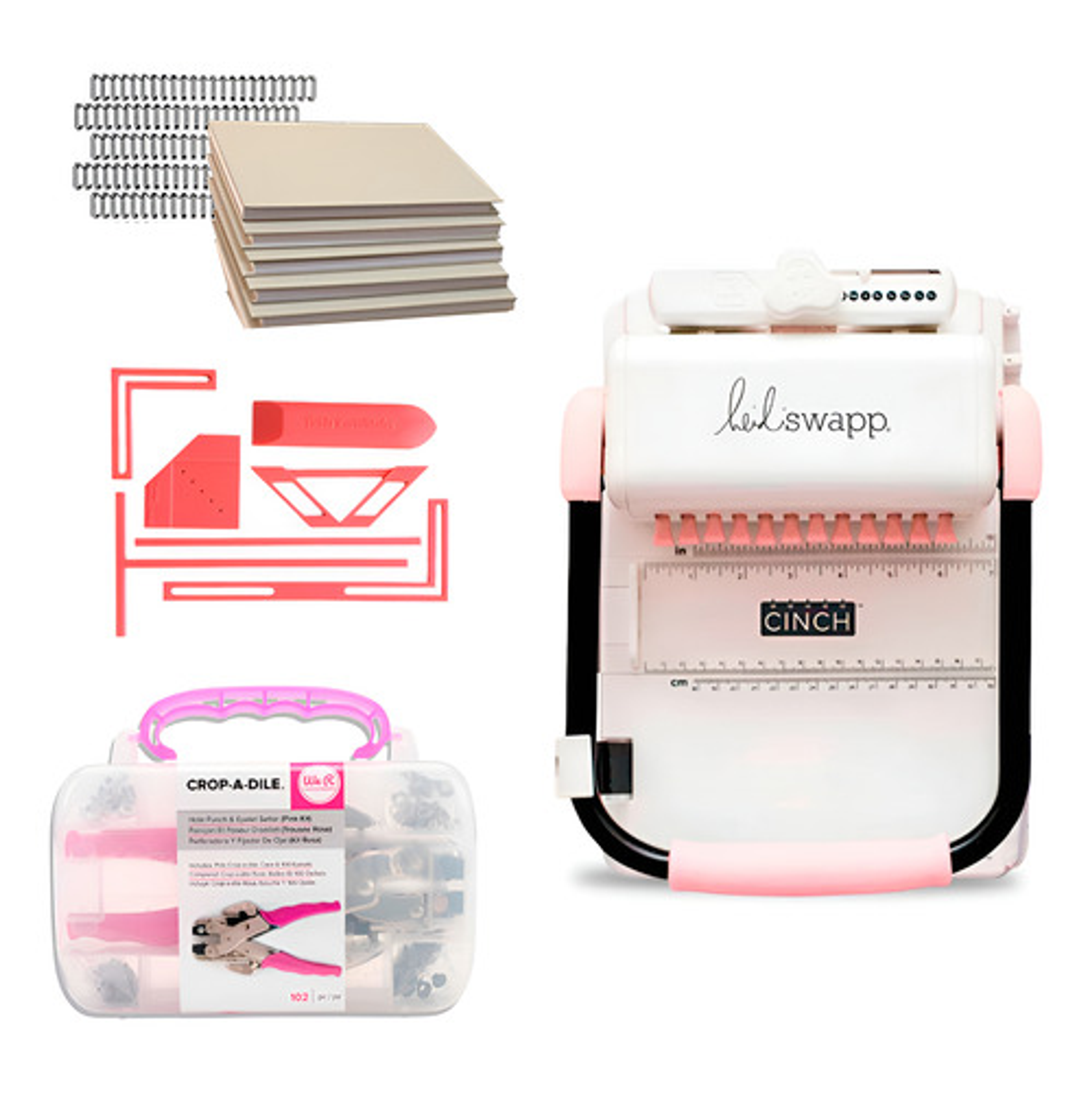 Kit Cinch Cuadrada Rosa + Ojetilladora Crop A Dile Reglas A7 1