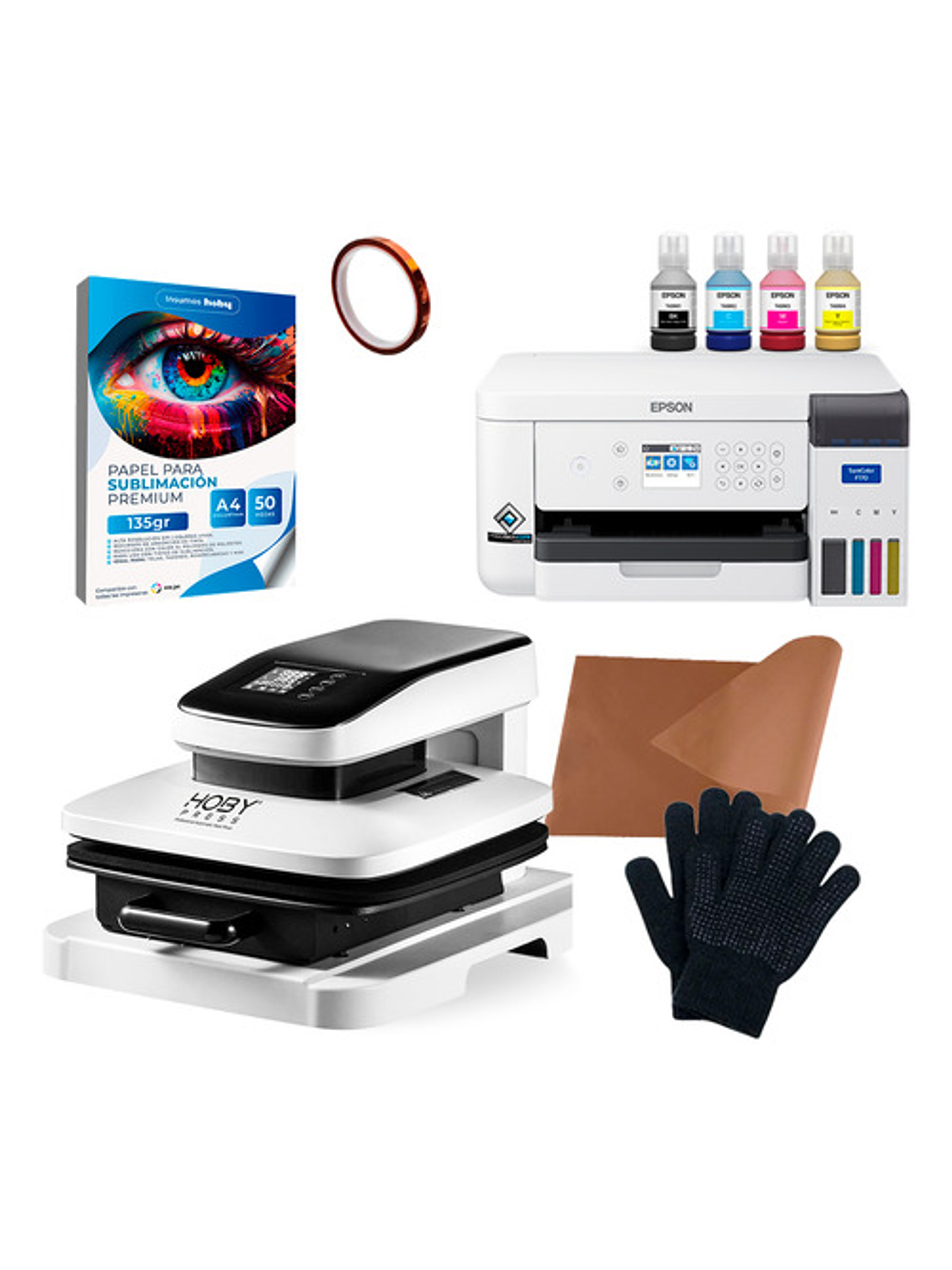 Kit Estampadora Automática 38x38 + Impresora Epson F170 Aut4 1