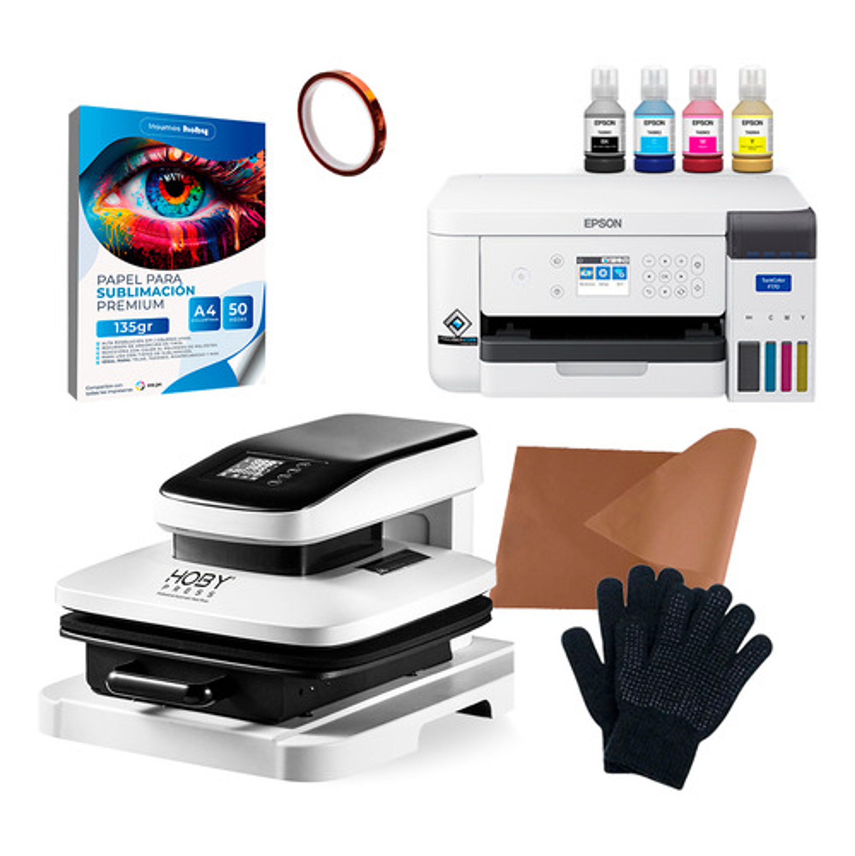 Kit Estampadora Automática 38x38 + Impresora Epson F170 Aut4 1