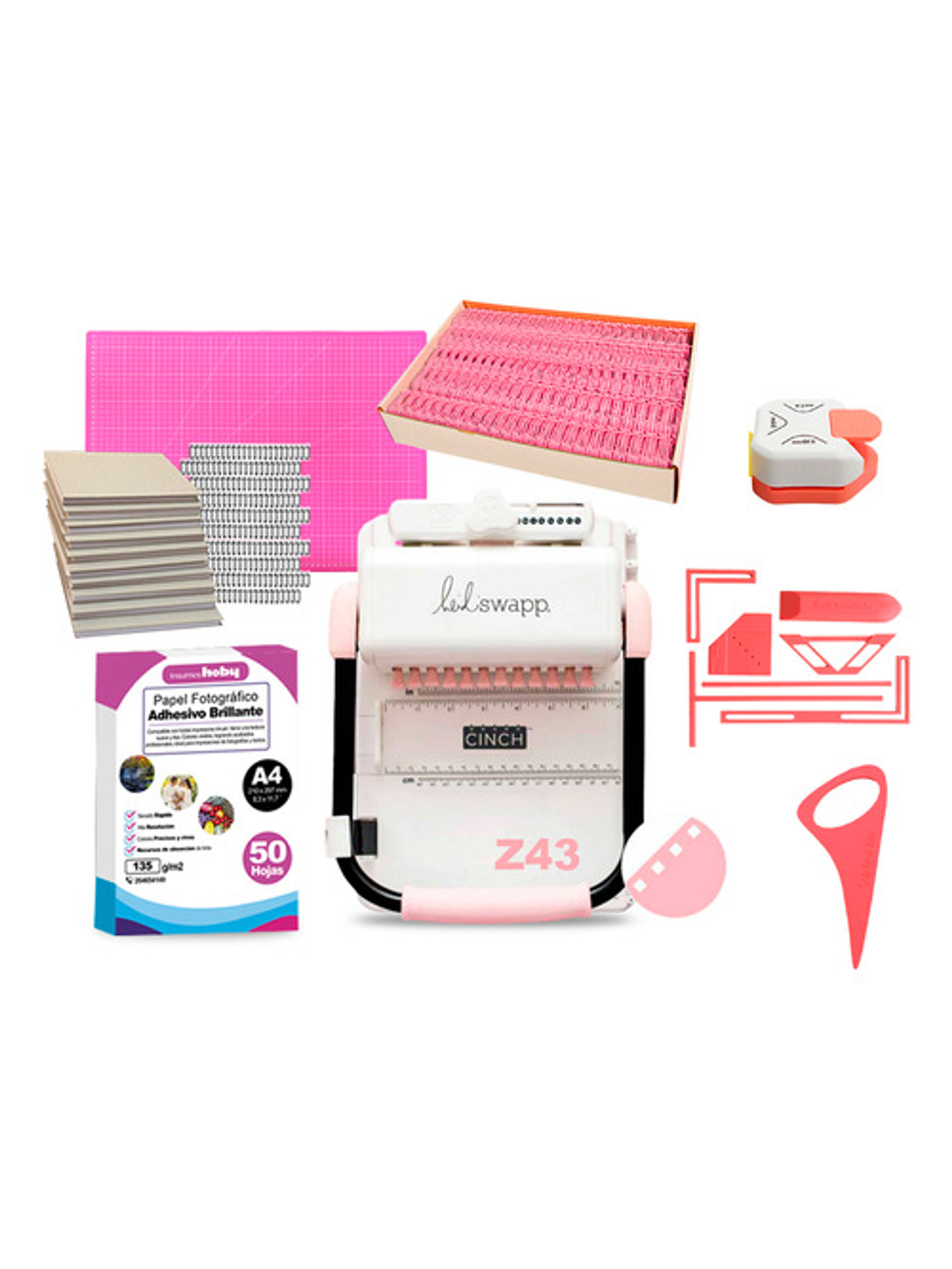 Kit Cinch Cuadrada  +planners Reglas + Caja De Anillos Z43 1