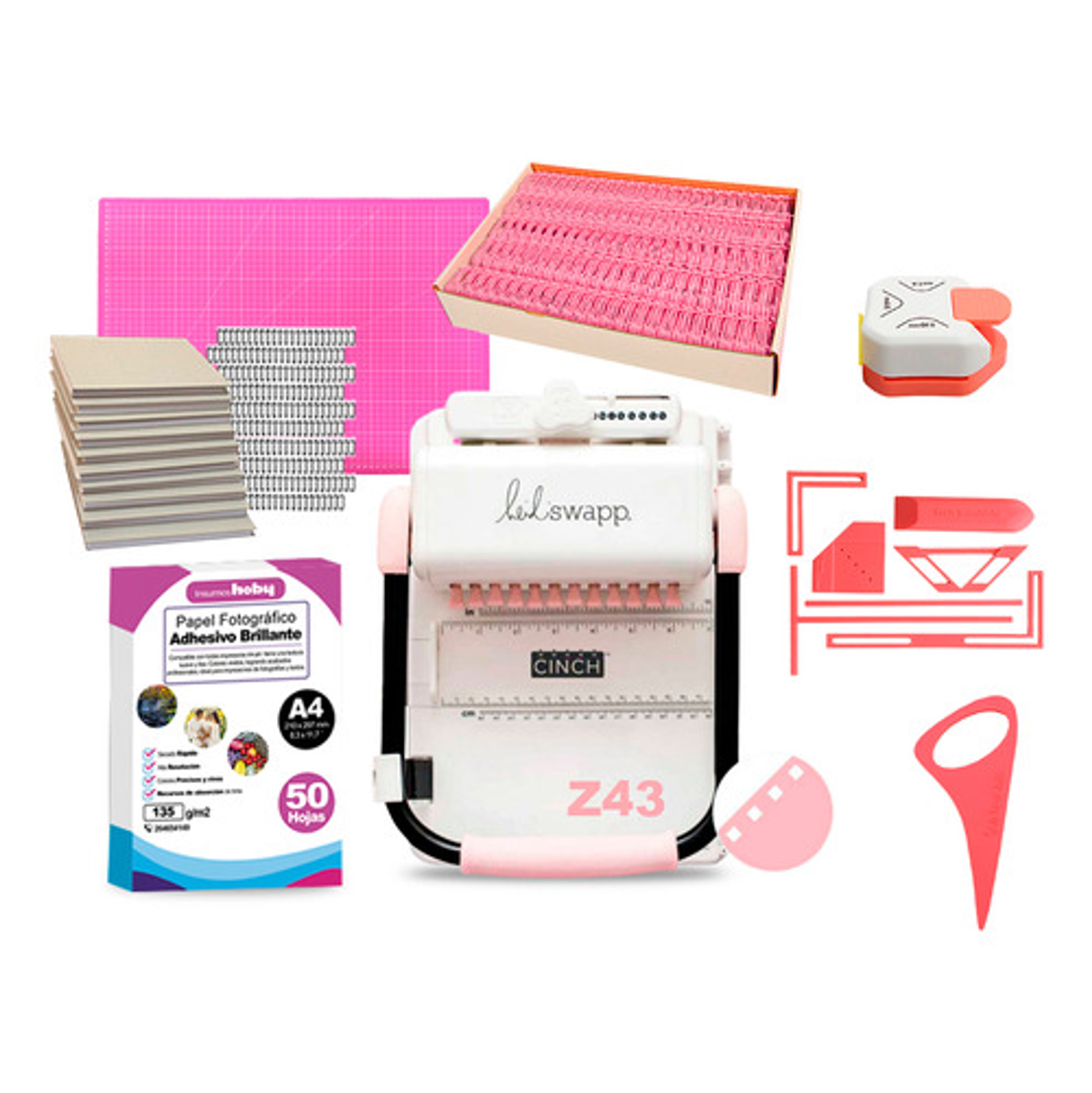 Kit Cinch Cuadrada  +planners Reglas + Caja De Anillos Z43 1