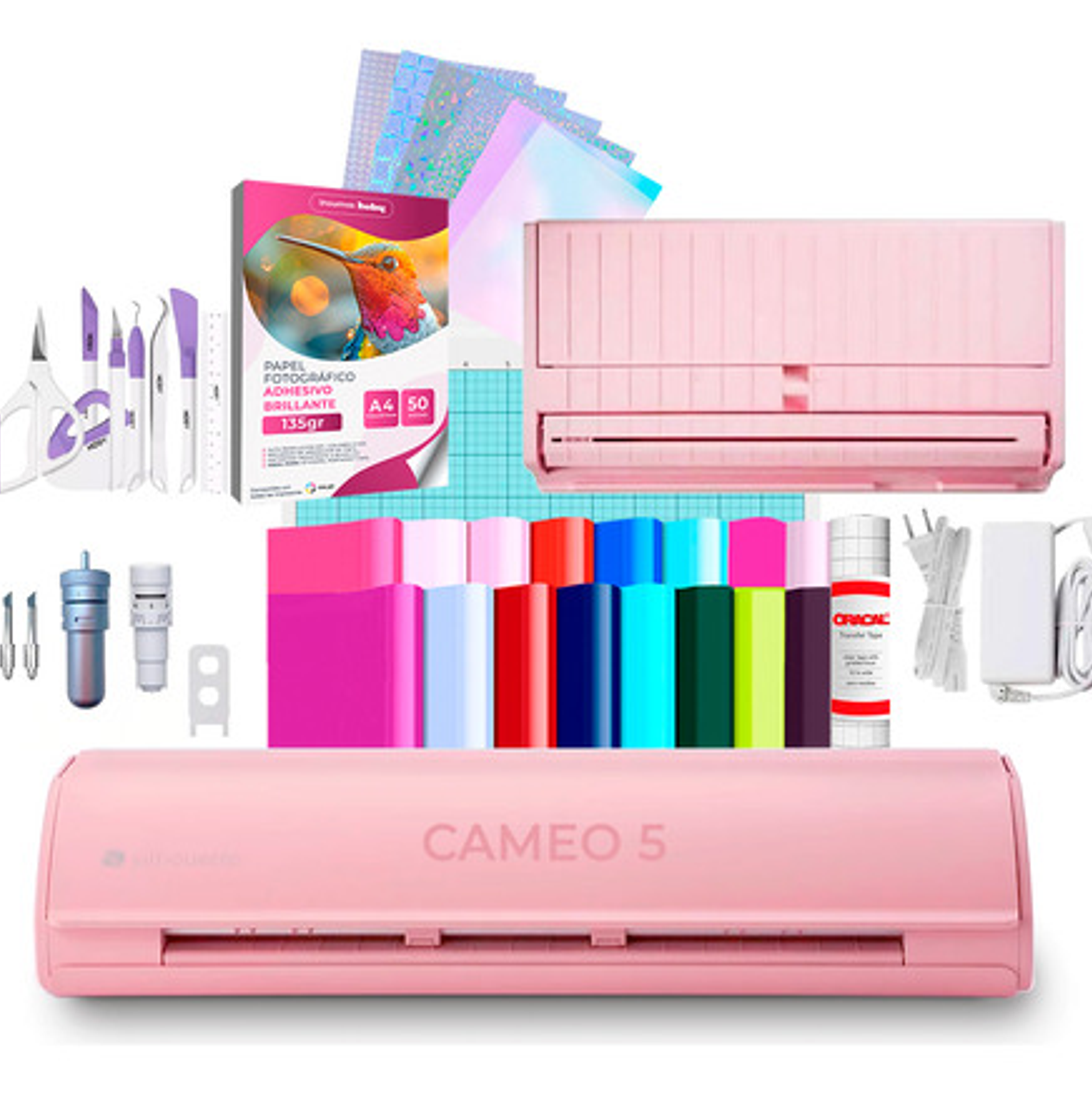 Silhouette Cameo 5 Rosa + Papel + Laminado + Cuchilla Y16 1