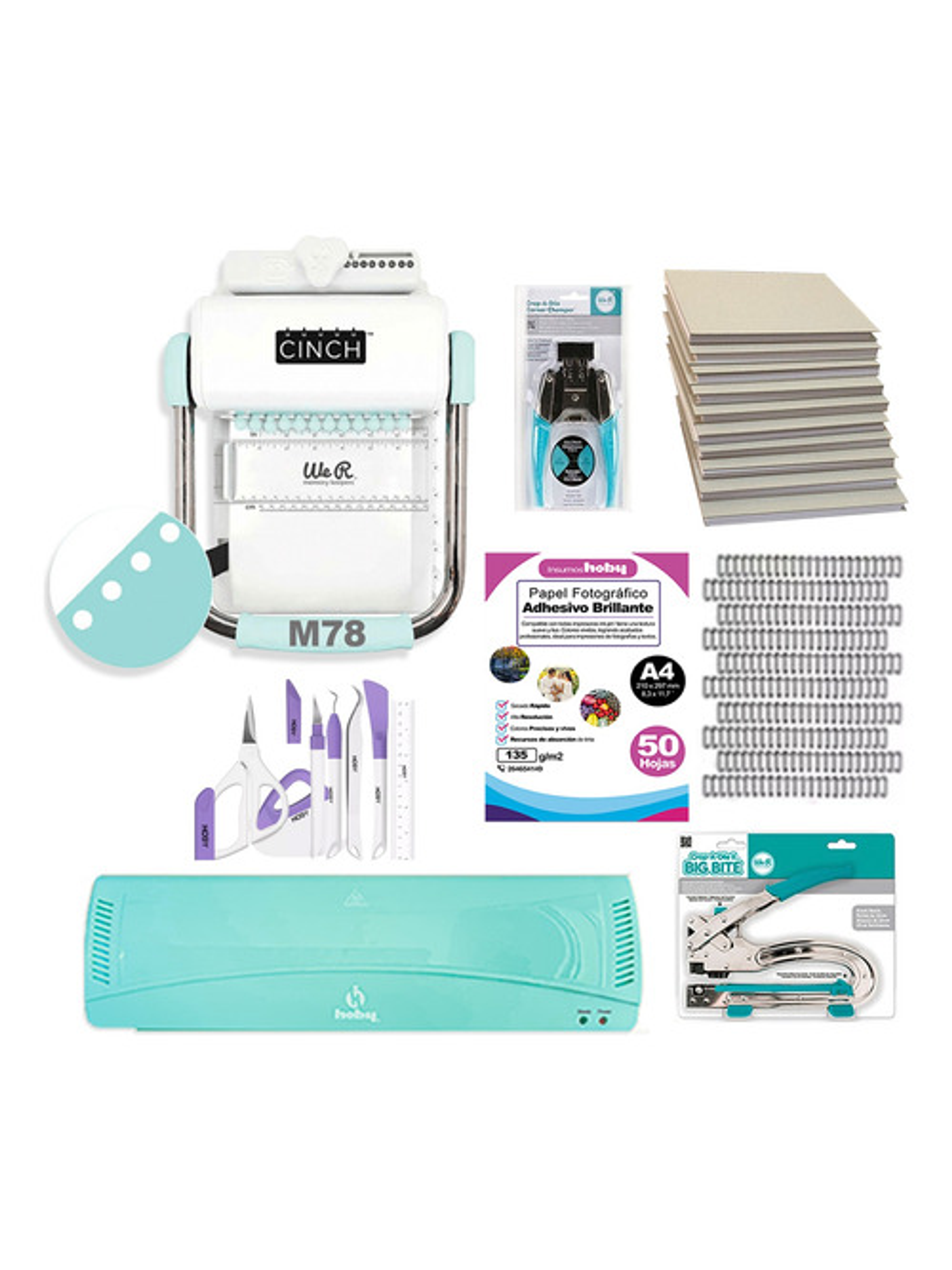 Kit Cinch Redonda Guillotina Planners Laminadora M78 1